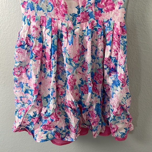 Forever 21 I Love H81 Pink and Blue Floral Mini Dress - Picture 3 of 10